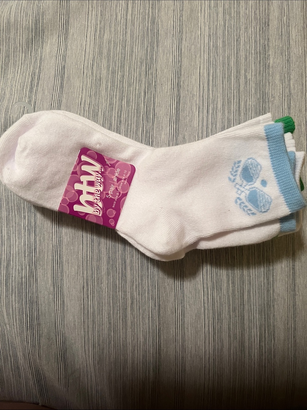 Pickleball Themed Women's White Ankle Socks 5 Pack NWT